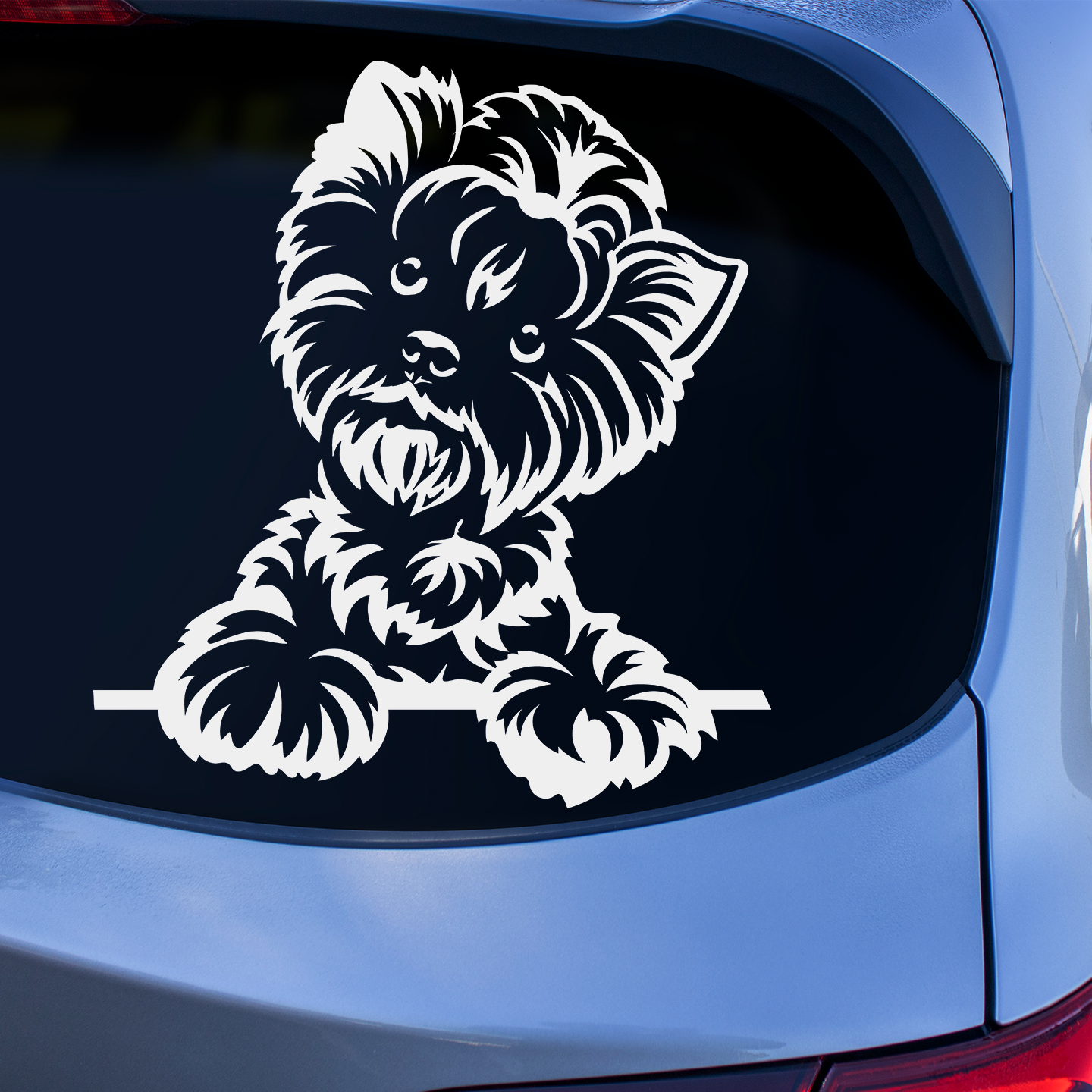 Adesivo Riflettente Per Auto Yorkshire Terrier 25 Cm - 3D Impermeabile - Decorazione Personalizzata Per Auto, PC, Valigie - 4