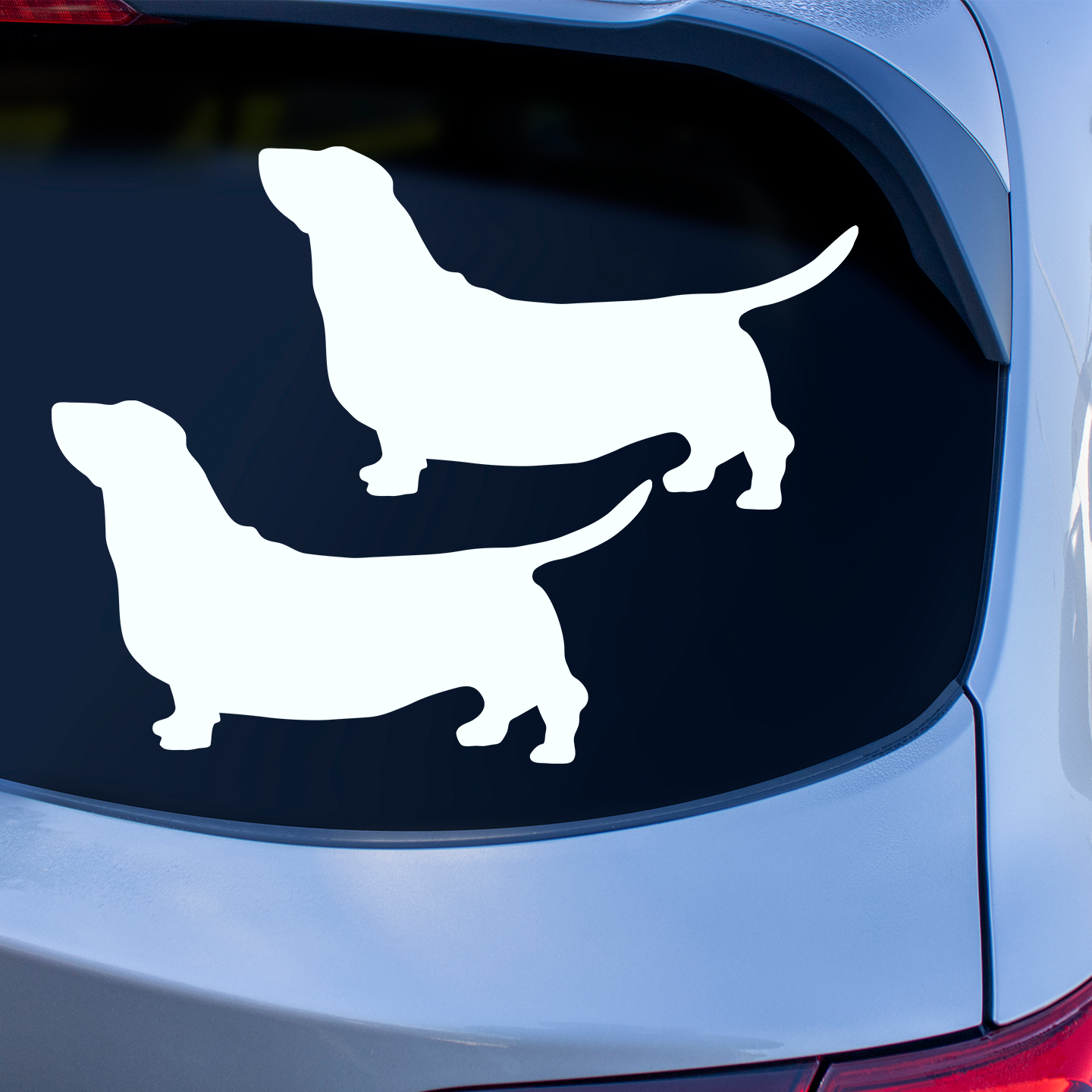 Basset Hound Dog Silhouette Stickers