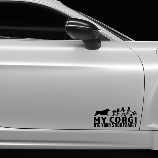 My Corgi Ate Your Stick Family Sticker