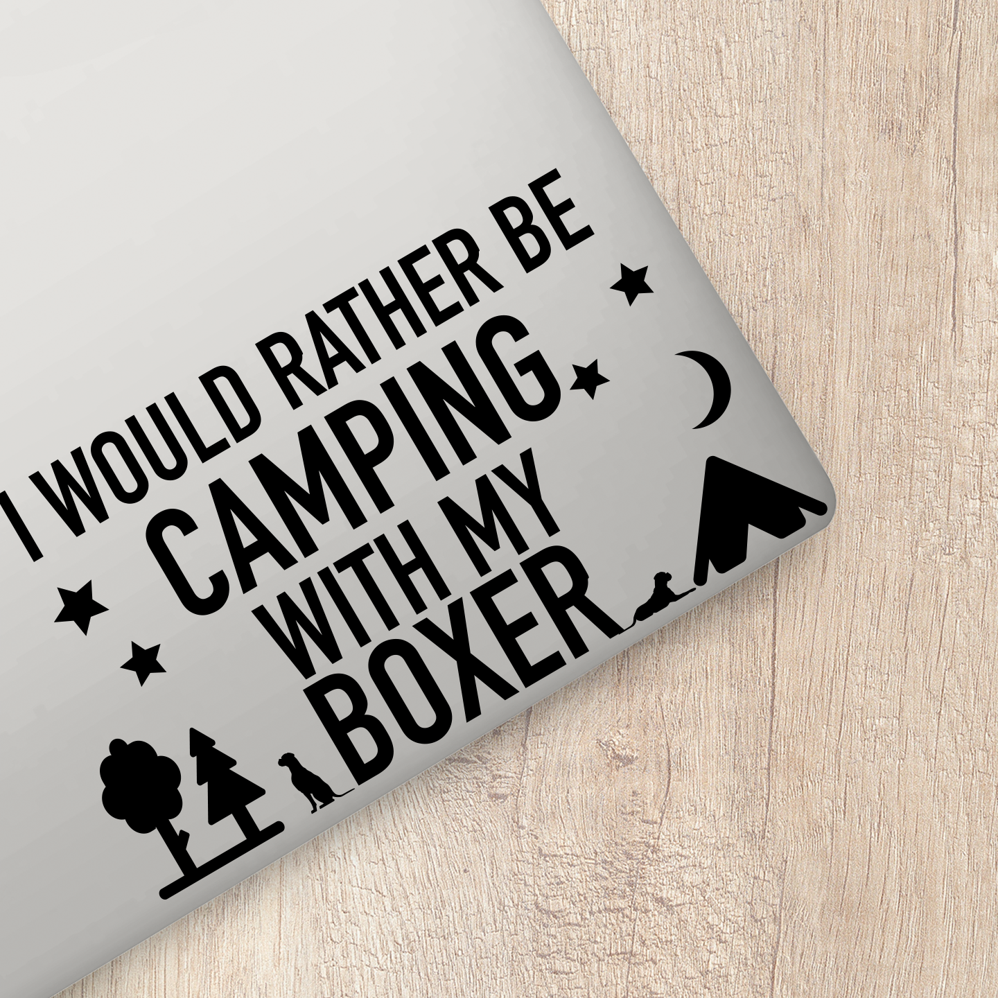 I Would Rather Be Camping With My Boxer Sticker