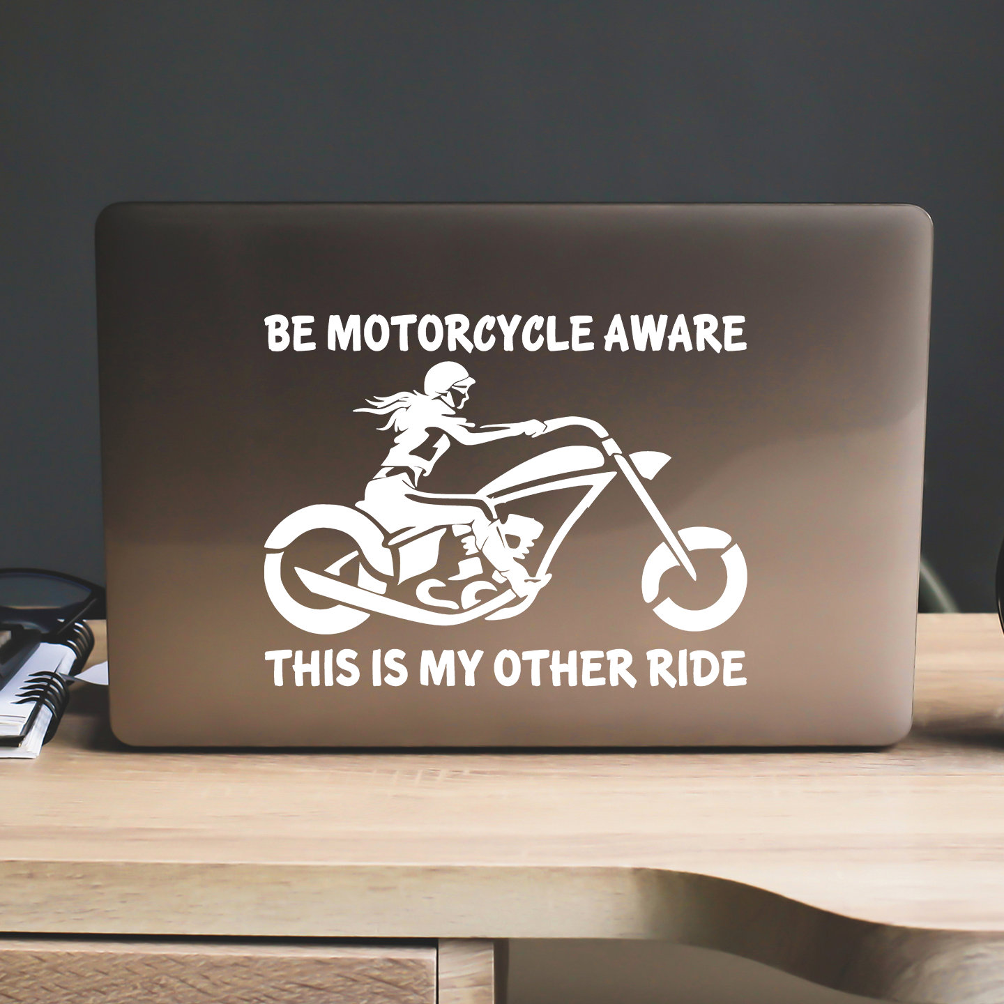 Motorcycle Aware Girl Rider Cruiser Sticker