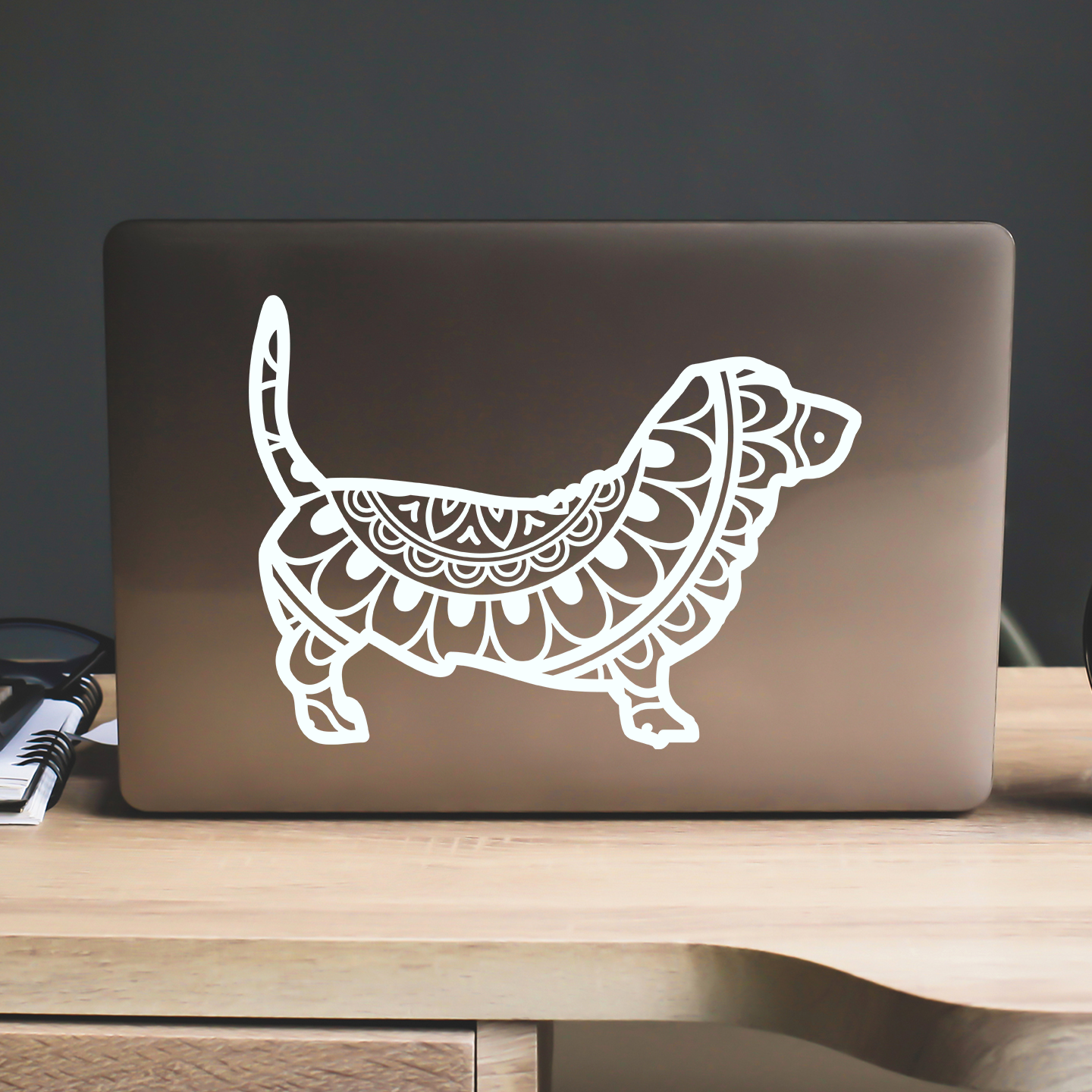Basset Hound Mandala Sticker