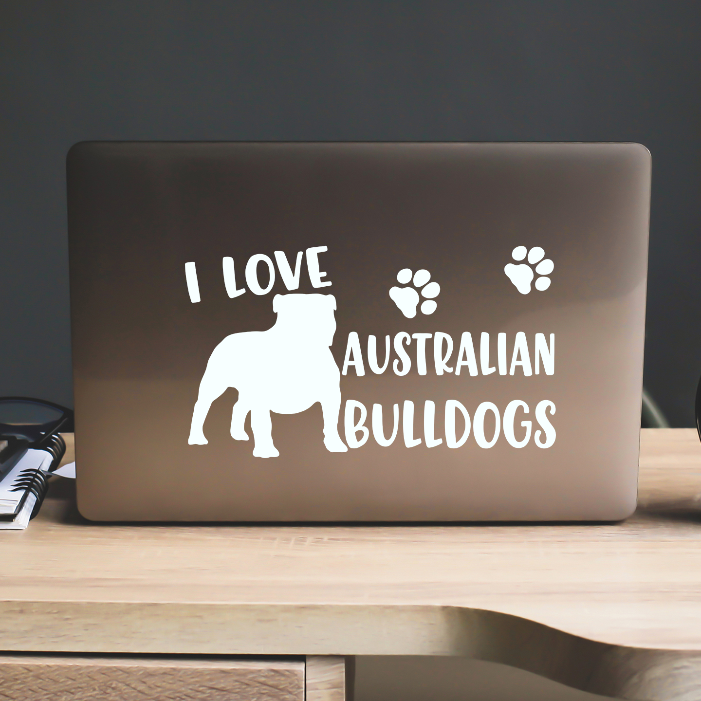 I Love Australian Bulldogs Sticker
