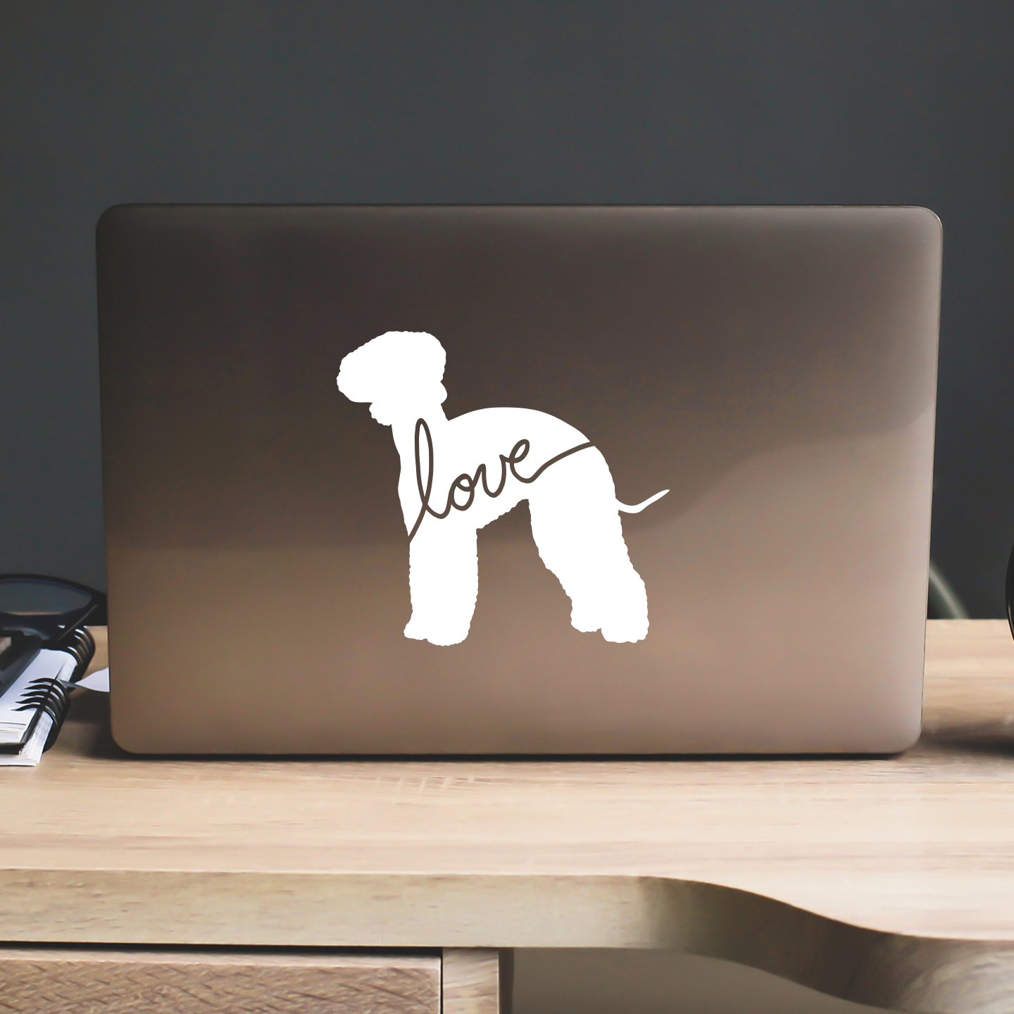 Bedlington Love Silhouette Sticker