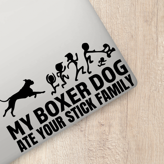 My Boxer Ate Your Stick Family Sticker