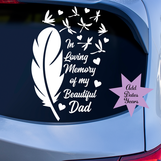 In Loving Memory Dad Memorial Sticker