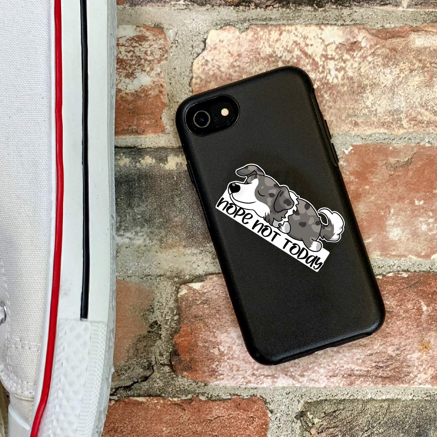 Merle Border Collie Nope Not Today Sticker