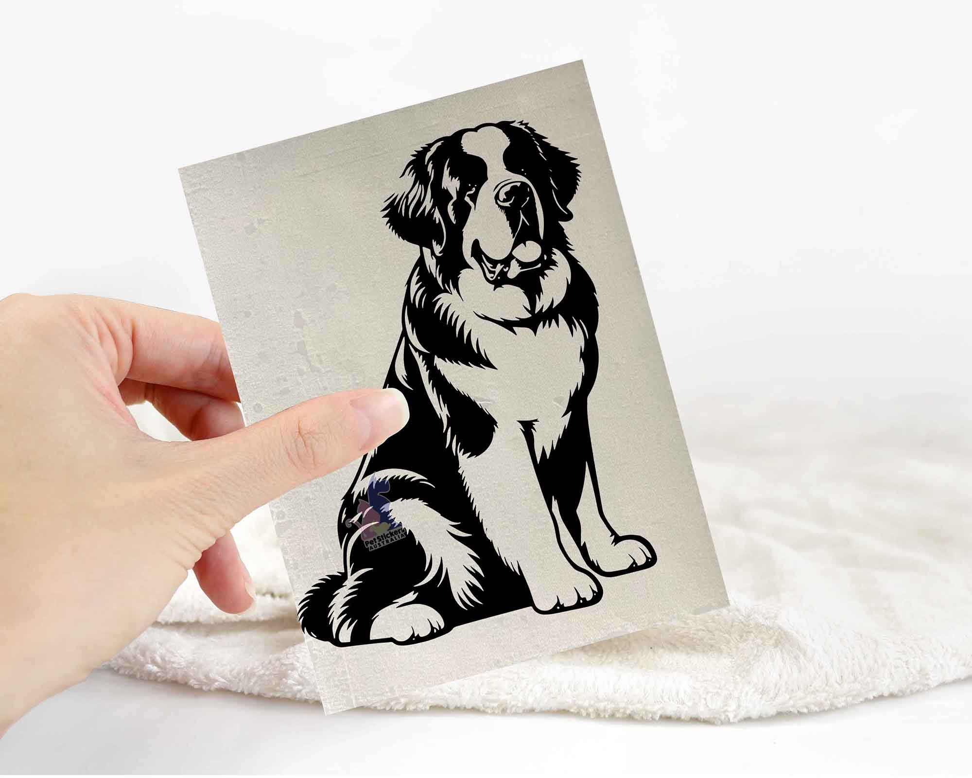 thumbnail image 2 of Mister Petlife Saint Bernard Die Cut Vinyl Sticker – V2 (5.5" X 4.79") 2 of 4