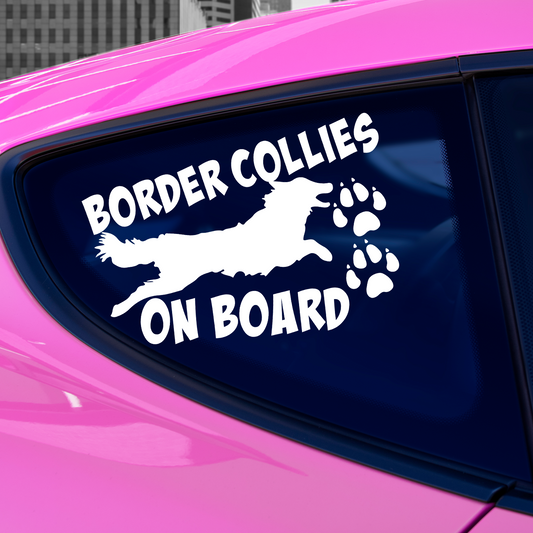 Border Collies On Board Sticker