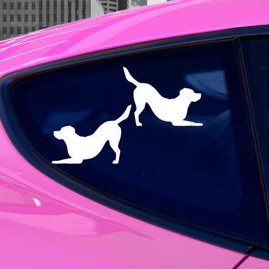 Labrador Retriever Playing Silhouette Stickers