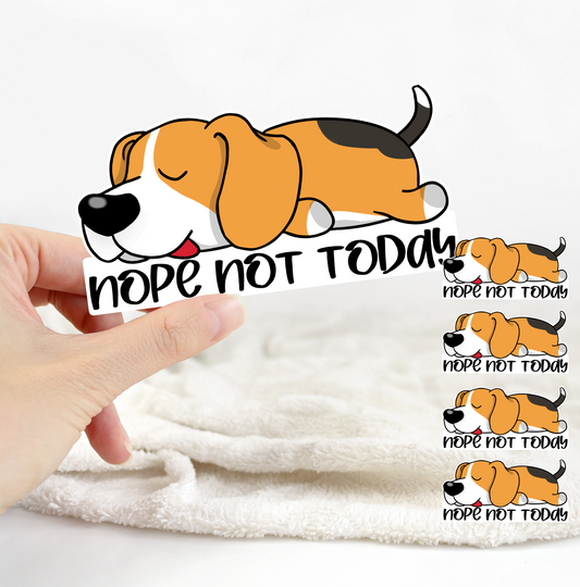 Beagle Nope Not Today Stickers