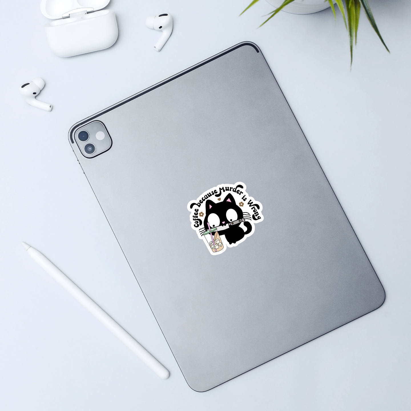 Coffee Because Murder Is Wrong Sticker