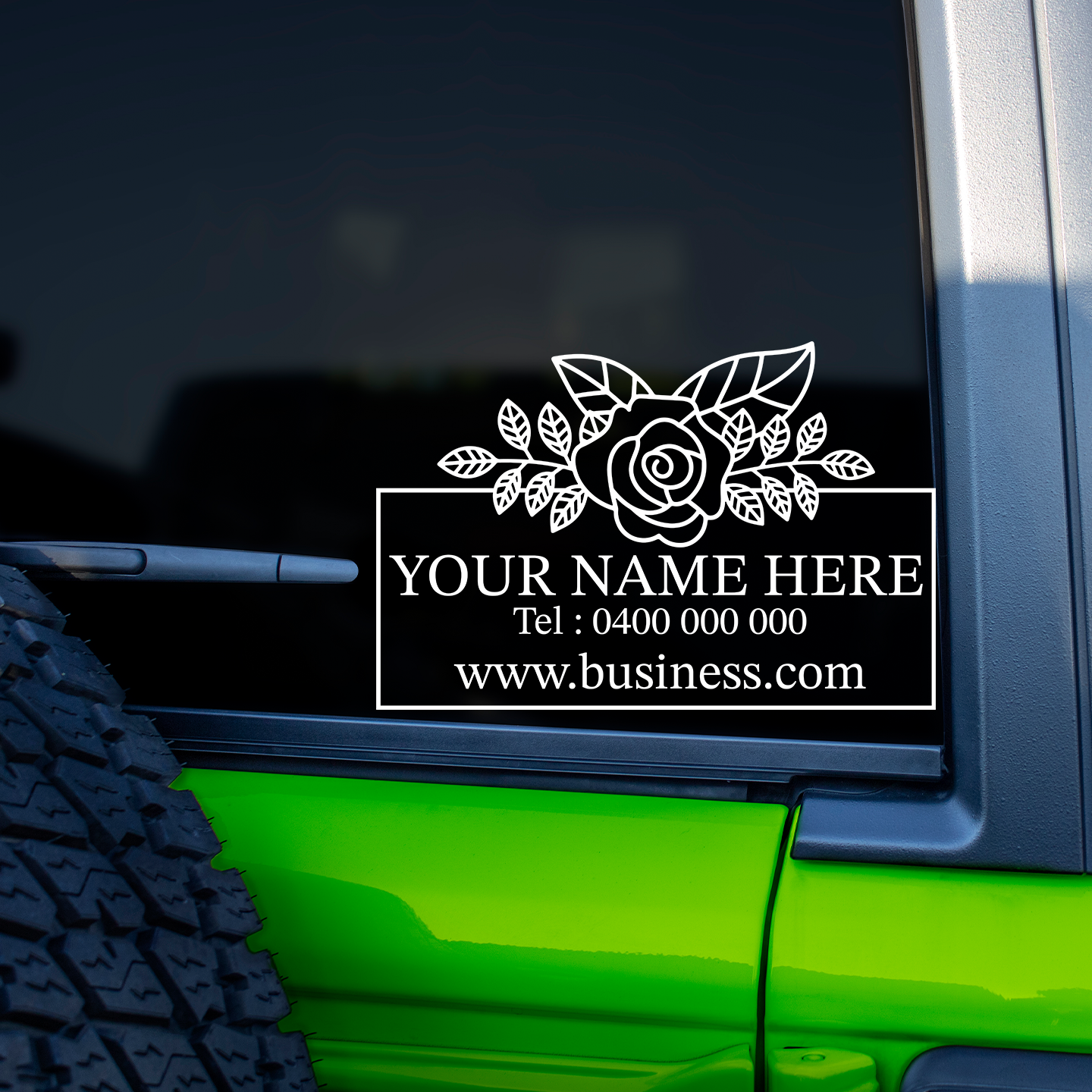 Business Signage Custom Floral Logo Sticker