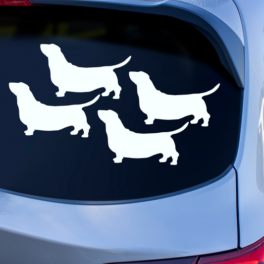 Basset Hound Dog Silhouette Stickers
