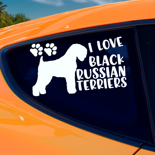 I Love Black Russian Terriers Sticker