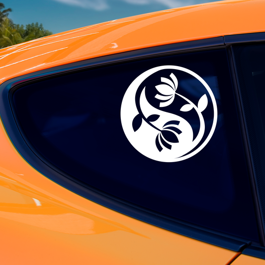 Water Lily Yin Yang Sticker