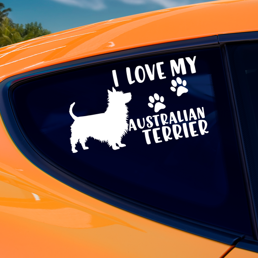 I Love My Australian Terrier Sticker