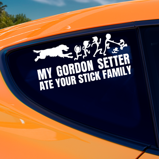 My Gordon Setter Ate Your Stick Family Sticker