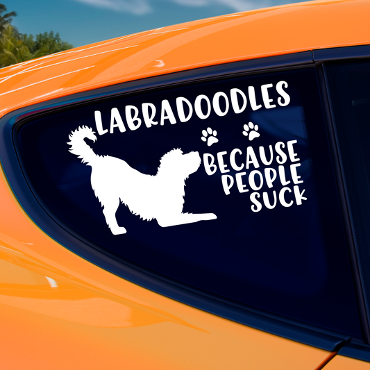 Labradoodles Because People Suck Sticker