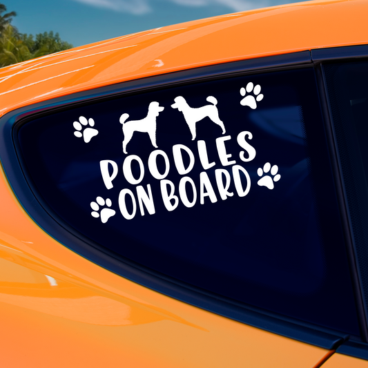 Poodles On Board Sticker