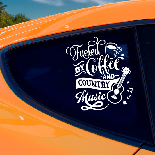 Fueled By Coffee And Country Music Sticker