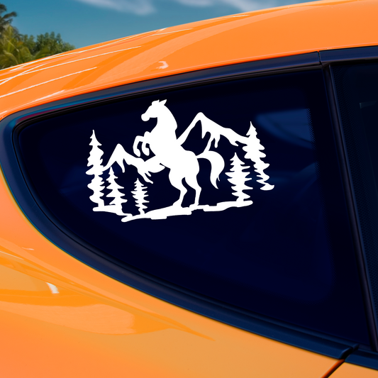 Horse Rearing In Forest Sticker