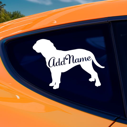 Dogue de Bordeaux Silhouette With Name Sticker