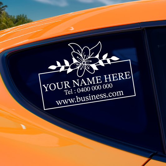 Business Signage Custom Floral Logo Sticker