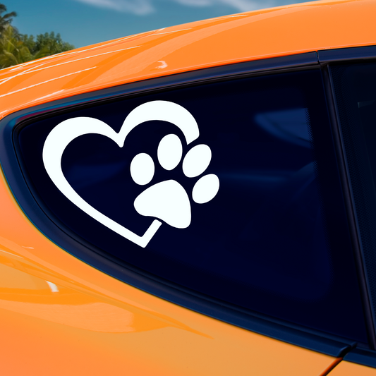 Paw Print Heart Sticker