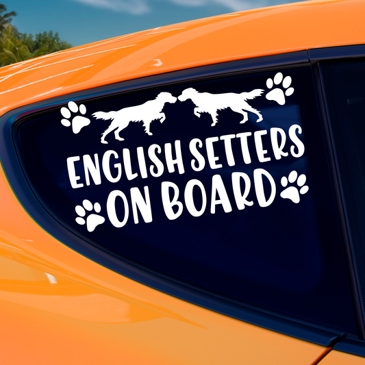 English Setters On Board Sticker