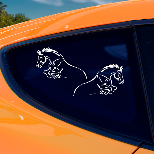 Minimalist Jumping Horse Stickers