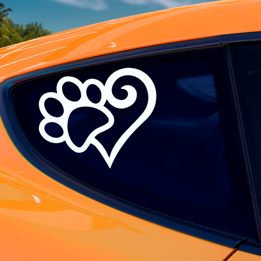 Paw Print Heart Sticker