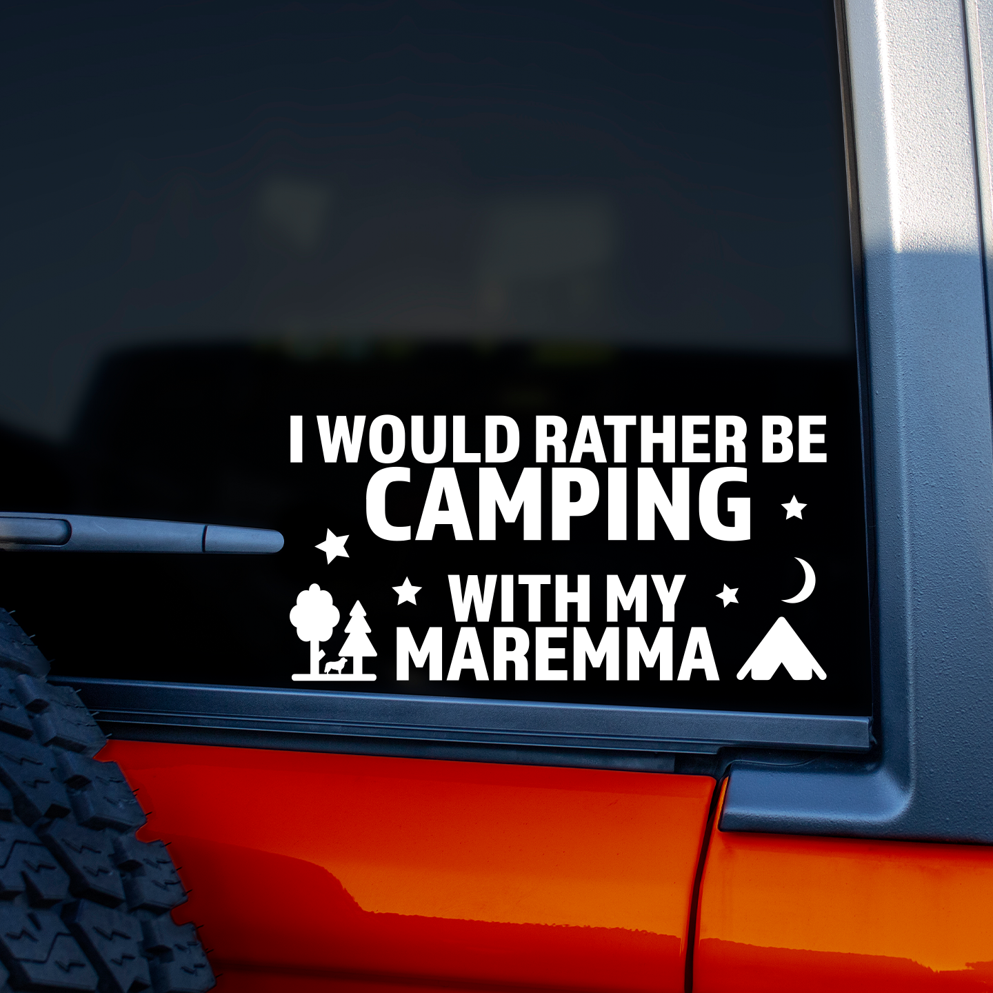 I Would Rather Be Camping With My Maremma Sticker