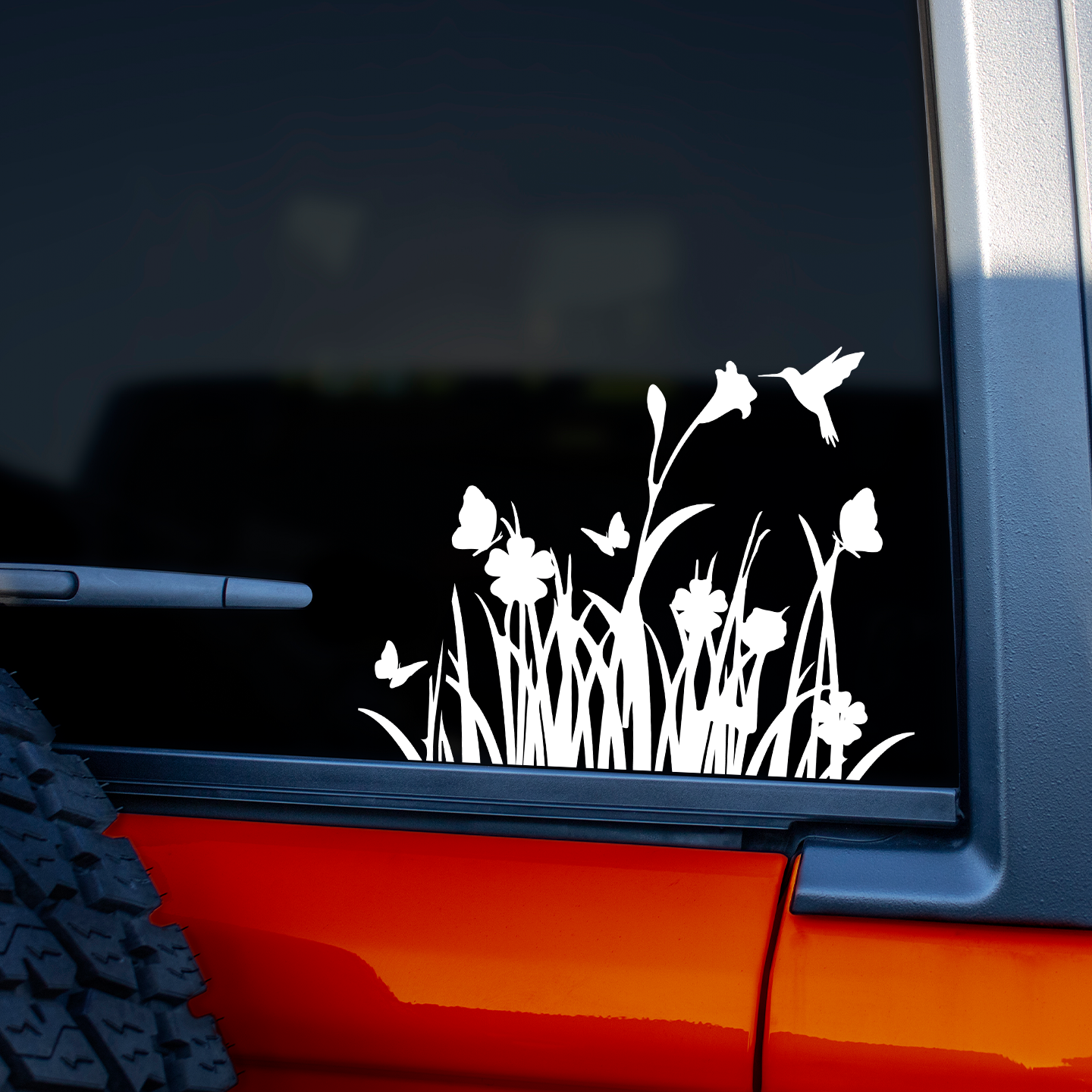 Hummingbird in Flowers Sticker