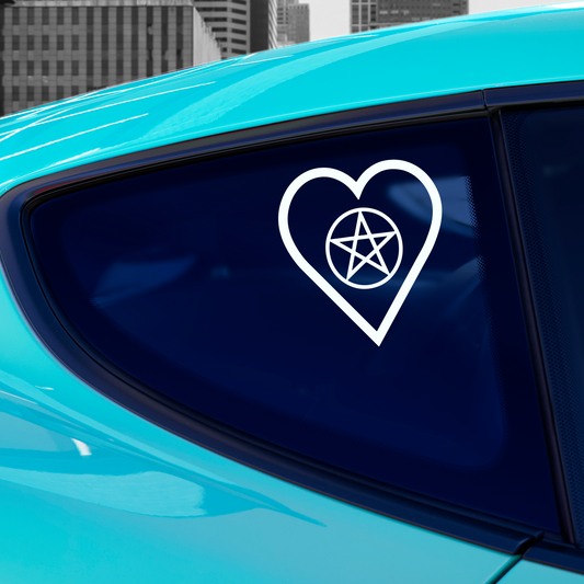 Pentagram Heart Sticker