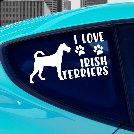 I Love Irish Terriers Sticker