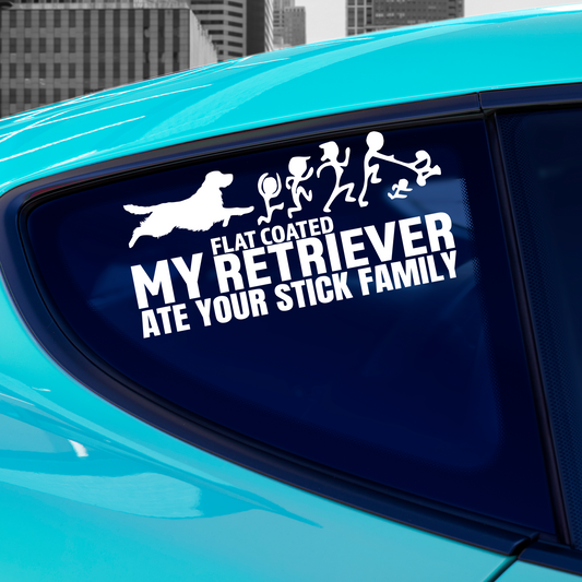 My Flat Coated Retriever Ate Your Stick Family Sticker