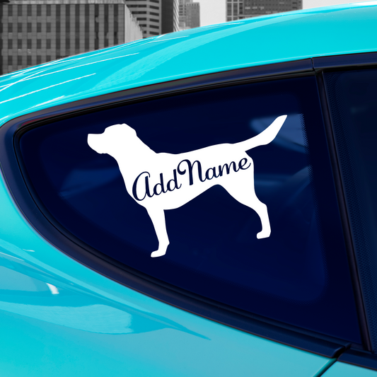 Labrador Silhouette With Name Sticker