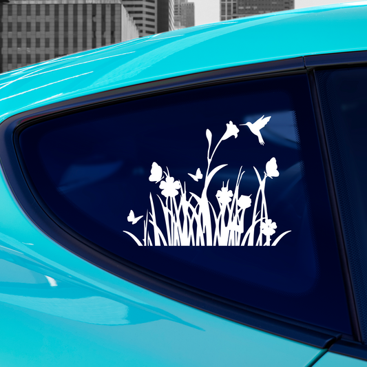 Hummingbird in Flowers Sticker