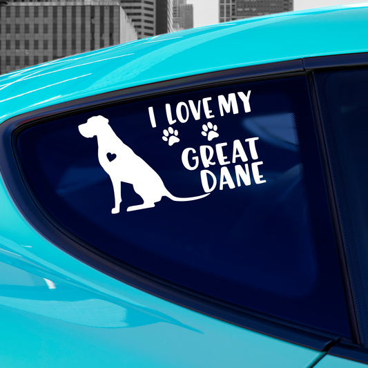 I Love My Great Dane Sticker
