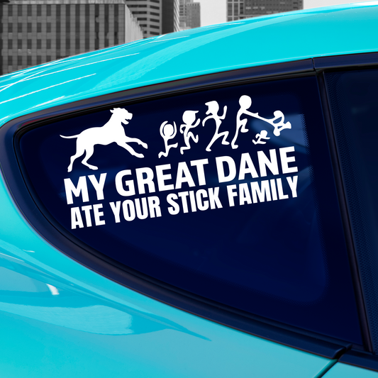 My Great Dane Ate Your Stick Family Sticker