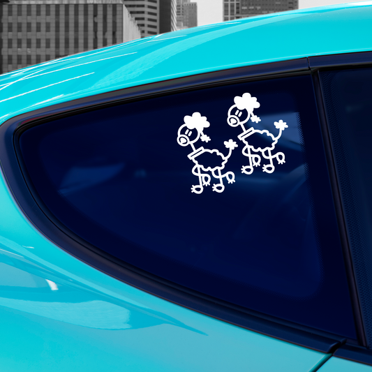 Poodle Stick Figure Stickers