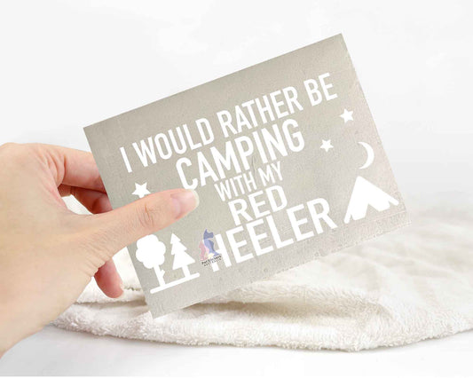 Camping With My Red Heeler Sticker