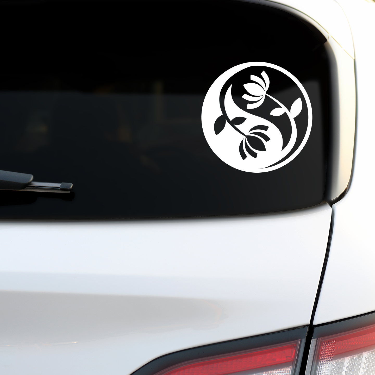 Water Lily Yin Yang Sticker