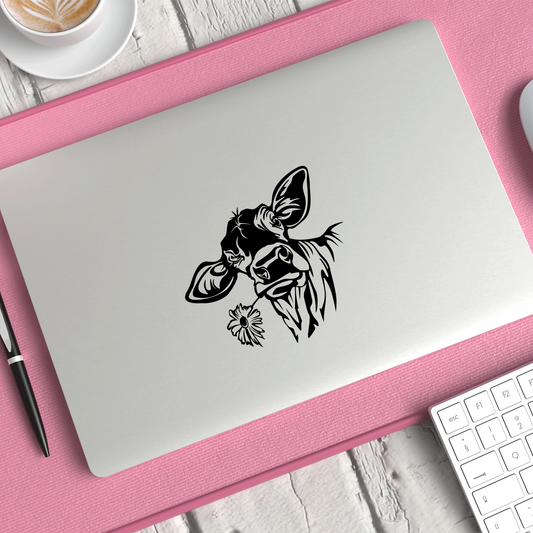 Cow With Flower Sticker
