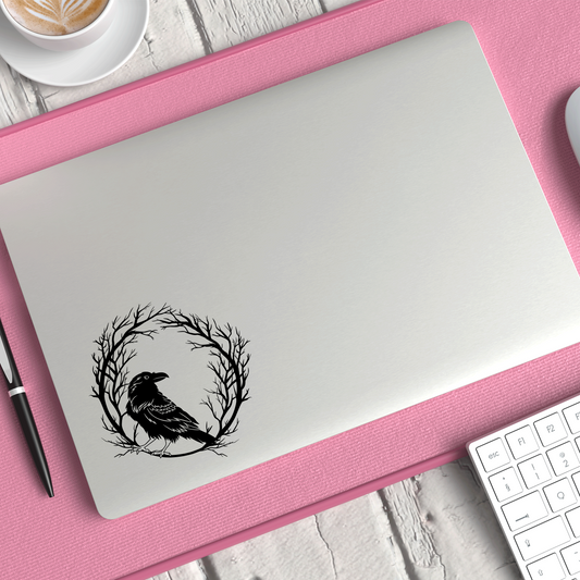 Black Crow In Branches Sticker