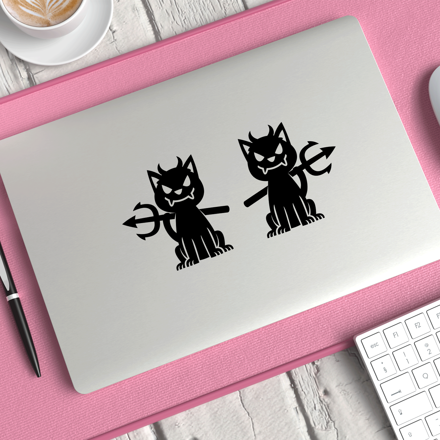 Halloween Devil Cats Stickers