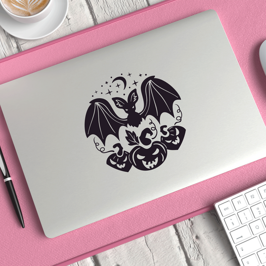 Halloween Bat And Spooky Pumpkins Sticker