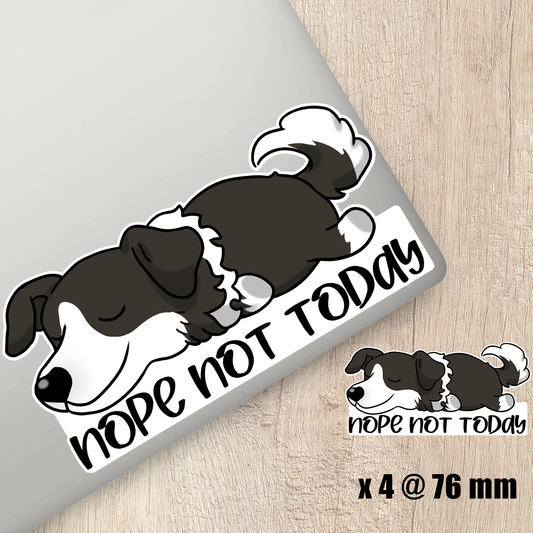 Border Collie Nope Not Today Sticker