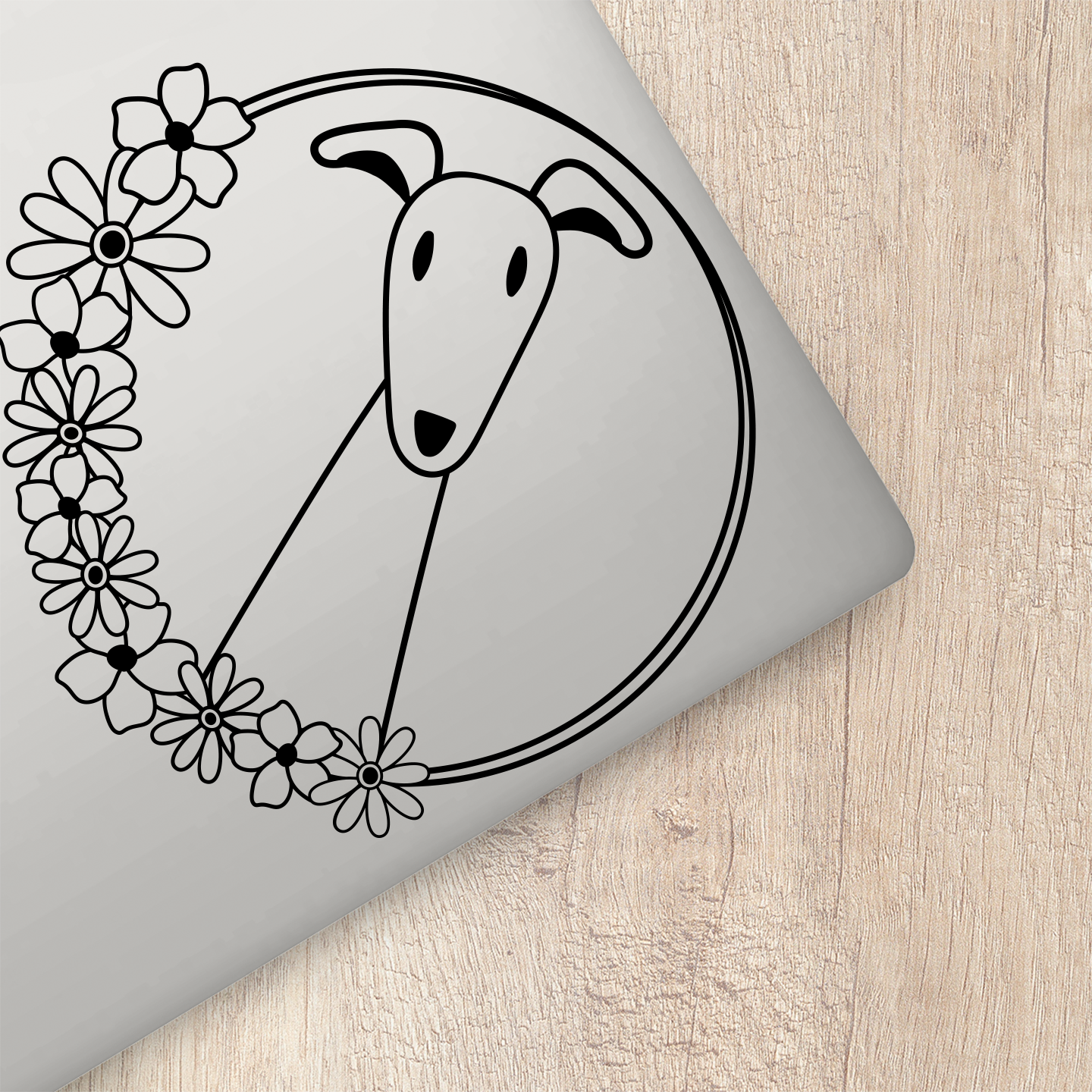 Greyhound Floral Sticker